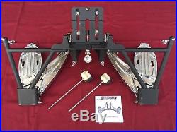 Sleishman The Silver Classic Model Twin Double Bass Kick Drum Pedal with Case RARE