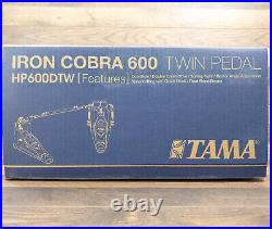 Tama HP600DTW Twin Bass Drum Pedal Iron Cobra 600 Series Double Chain Duo Glide