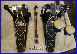 Tama Iron Cobra Power Glide Double Bass Kick Drum Dual Chain Drive Pedal with Case