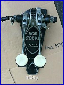 Tama Iron Cobra Power Glide Double Kick Bass Drum Pedal w Hard Case Key