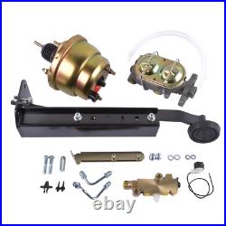 Universal Firewall Mount Power Brake Pedal 7 Dual Booster Master Disc/Drum Kit