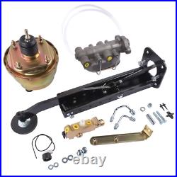 Universal Firewall Mount Power Brake Pedal 7 Dual Booster Master Disc/Drum Kit