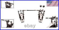 Versatile Double Drum Pedal with Adjustable Hammer and Secure Grip Stability