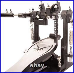 Versatile Double Drum Pedal with Adjustable Hammer and Secure Grip Stability