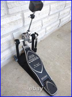 Vintage Tama Iron Cobra Single Bass Drum Pedal Black Plate Double Chain Drive