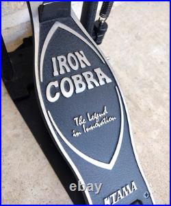 Vintage Tama Iron Cobra Single Bass Drum Pedal Black Plate Double Chain Drive