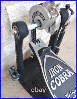 Vintage Tama Iron Cobra Single Bass Drum Pedal Black Plate Double Chain Drive