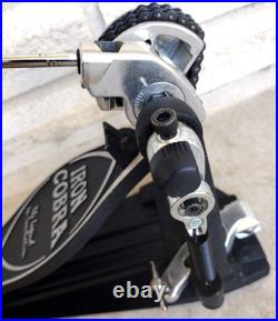 Vintage Tama Iron Cobra Single Bass Drum Pedal Black Plate Double Chain Drive